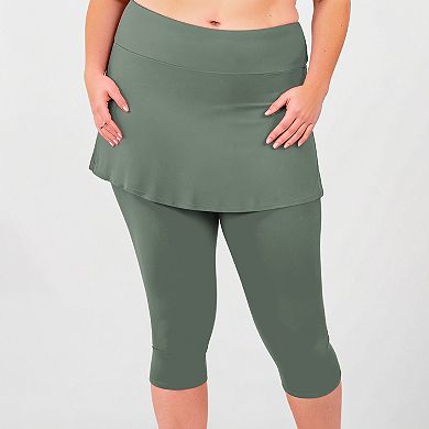 Women's High Waisted Skirted Swim Capris