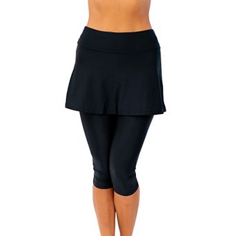 Women's High Waisted Skirted Swim Capris