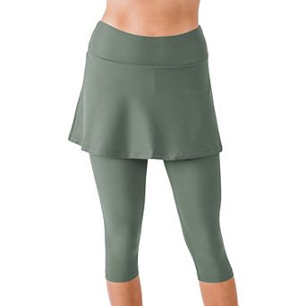 Women's High Waisted Skirted Swim Capris