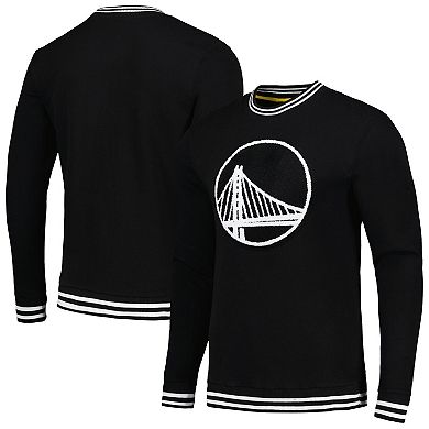 Men's Stadium Essentials Black Golden State Warriors Club Level Pullover Sweatshirt