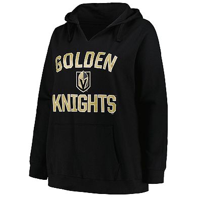Women's Profile Black Vegas Golden Knights Plus Size Arch Over Logo Pullover Hoodie