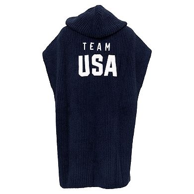 Unisex Navy Team USA Barefoot Dreams CozyChic Hooded Rib Cozy