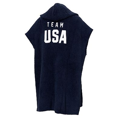 Unisex Navy Team USA Barefoot Dreams CozyChic Hooded Rib Cozy