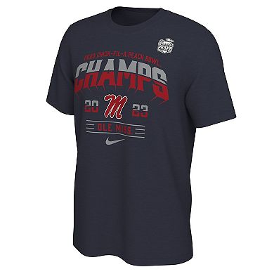 Men's Nike Navy Ole Miss Rebels 2023 Peach Bowl Champions Locker Room T-Shirt