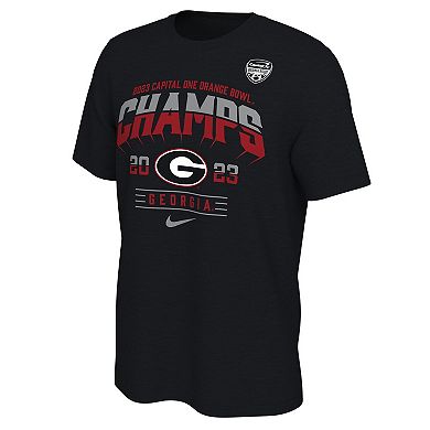 Men's Nike Black Georgia Bulldogs 2023 Orange Bowl Bowl Champions Locker Room T-Shirt