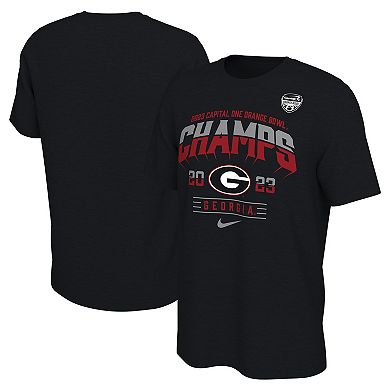 Men's Nike Black Georgia Bulldogs 2023 Orange Bowl Bowl Champions Locker Room T-Shirt