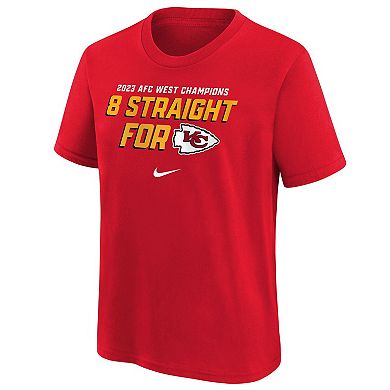 Youth Nike Red Kansas City Chiefs Eight-Time AFC West Division Champions T-Shirt