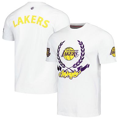 Unisex FISLL White Los Angeles Lakers Heritage Crest T-Shirt