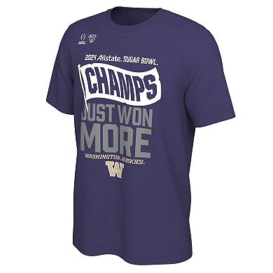 Youth Nike Purple Washington Huskies College Football Playoff 2024 Sugar Bowl Champions Locker Room T-Shirt