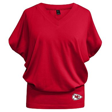 Women's Kiya Tomlin Red Kansas City Chiefs Blousy V-Neck T-Shirt