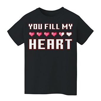 Kid's 8-20 You Fill My Heart Valentine Graphic Tee