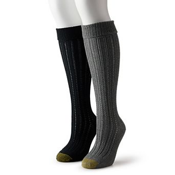 Women's GOLDTOE® 2-Pack Tuckstitch Knee-High Socks