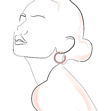 Sonoma Goods For Life® Pink Thread Wrap J Hoop Earrings