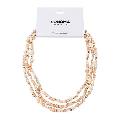 Sonoma Goods For Life® Multi Color Beaded Three-Strand Necklace