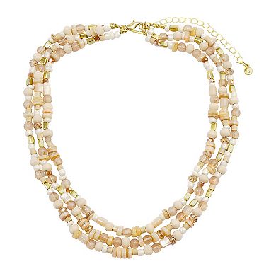 Sonoma Goods For Life® Multi Color Beaded Three-Strand Necklace