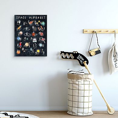 Space Alphabet Canvas Wall Art