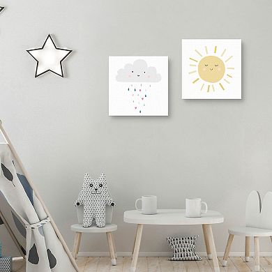 Happy Sunshine Happy Cloud Canvas Wall Art 2-piece Set