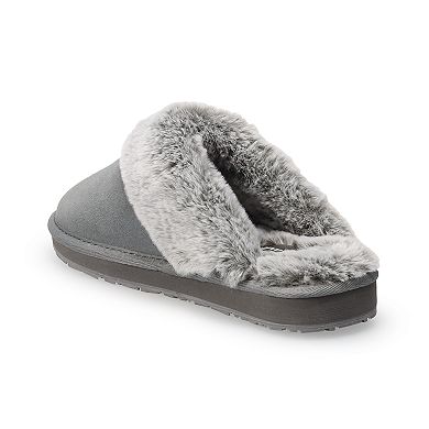 Women's Clarks® Faux Fur Suede Scuff Slippers