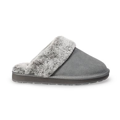 Women's Clarks® Faux Fur Suede Scuff Slippers