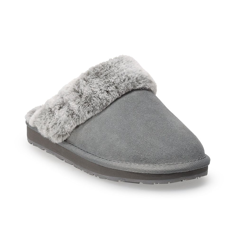 Clarks Womens Plush Lined Slippers Grey 11 M