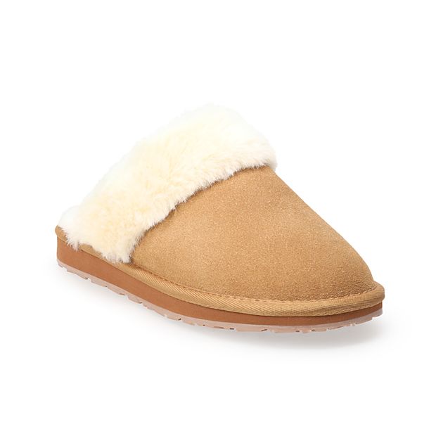 Women s Clarks Faux Fur Suede Scuff Slippers