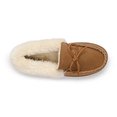 Clarks Women s Faux Fur Collared Suede Moccasin Slippers