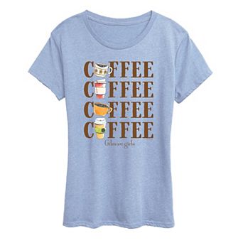Women's Gilmore Girls Coffee Repeated Graphic Tee