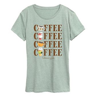 Women's Gilmore Girls Coffee Repeated Graphic Tee