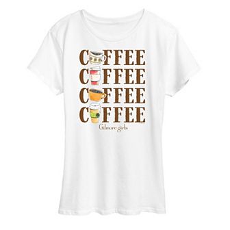 Women's Gilmore Girls Coffee Repeated Graphic Tee