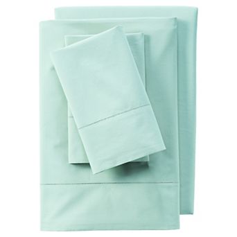 Lands' End 300 Thread Count Cotton Percale Bed Sheet Set or 2-pack Pillowcase Set
