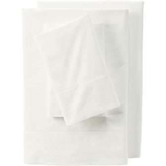 Lands' End 300 Thread Count Cotton Percale Bed Sheet Set or 2-pack Pillowcase Set