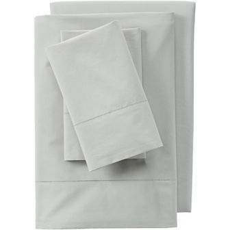 Lands' End 300 Thread Count Cotton Percale Bed Sheet Set or 2-pack Pillowcase Set