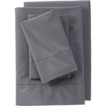 Lands' End 300 Thread Count Cotton Percale Bed Sheet Set or 2-pack Pillowcase Set