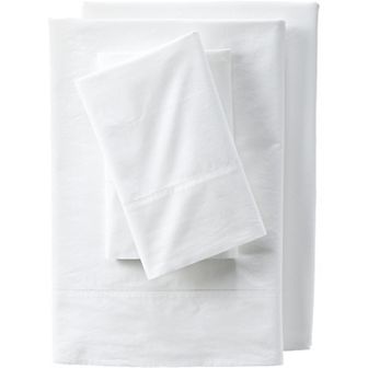 Lands' End 300 Thread Count Cotton Percale Bed Sheet Set or 2-pack Pillowcase Set