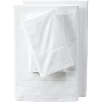 Lands' End 300 Thread Count Cotton Percale Bed Sheet Set or 2-pack Pillowcase Set