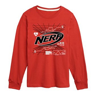 Boys 8-20 Nerf Grid Map Long Sleeve Graphic Tee