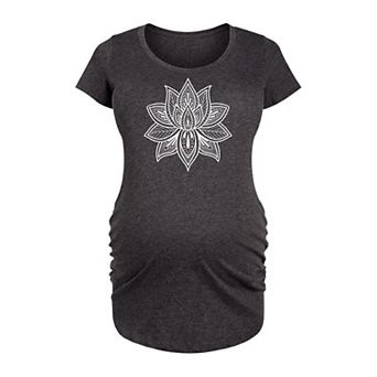 Maternity Mandala Lotus White Graphic Tee