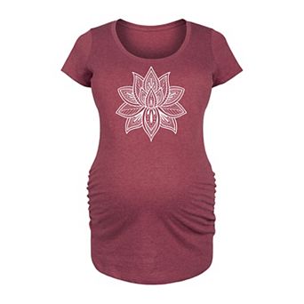 Maternity Mandala Lotus White Graphic Tee
