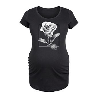 Maternity White Rose Graphic Tee