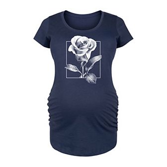 Maternity White Rose Graphic Tee