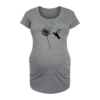 Maternity Hummingbird And Dandelion Graphic Tee
