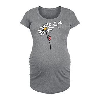 Maternity Ladybug On Daisy Graphic Tee