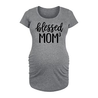 Maternity Blessed Mom Cubed Graphic Tee