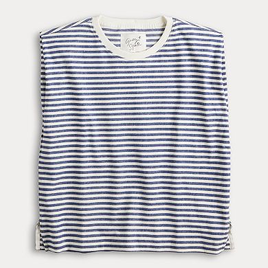 Women's Grey State Striped Sleeveless Sweatshirt