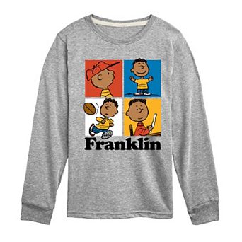 Boys 8-20 Peanuts Franklin Grid Long Sleeve Graphic Tee