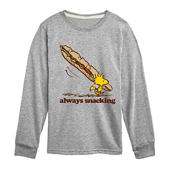 Boys 8-20 Peanuts Woodstock Always Snacking Long Sleeve Graphic Tee