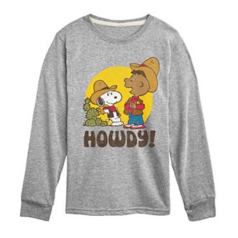 Boys 8-20 Peanuts Franklin & Snoopy Howdy Long Sleeve Graphic Tee