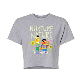 Juniors' Sesame Street Go Green Cropped Tee