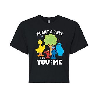 Juniors' Sesame Street Plant A Tree Cropped Tee