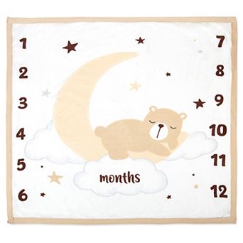Baby Essentials Super Soft Bear Milestone Blanket and Marker Set